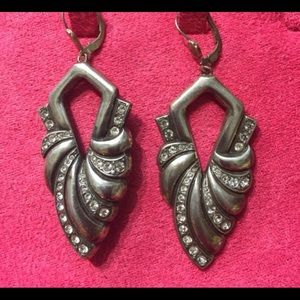 Sterling silver and Rhinestone dangle earrings